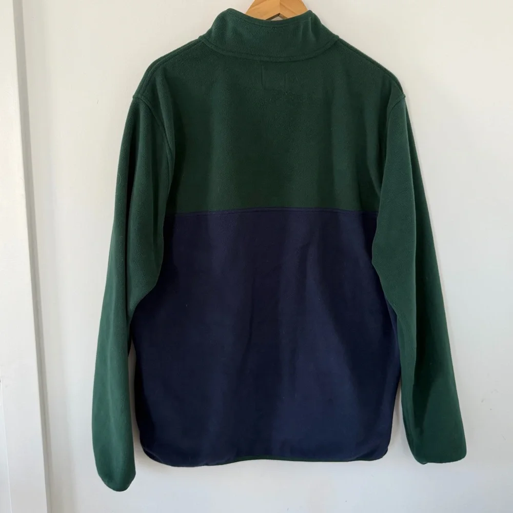 J. Crew Factory Green and Navy Zip-Up Sweater - Picture 4 of 4